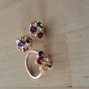 18k Gold Plated Ring and Earrings Set